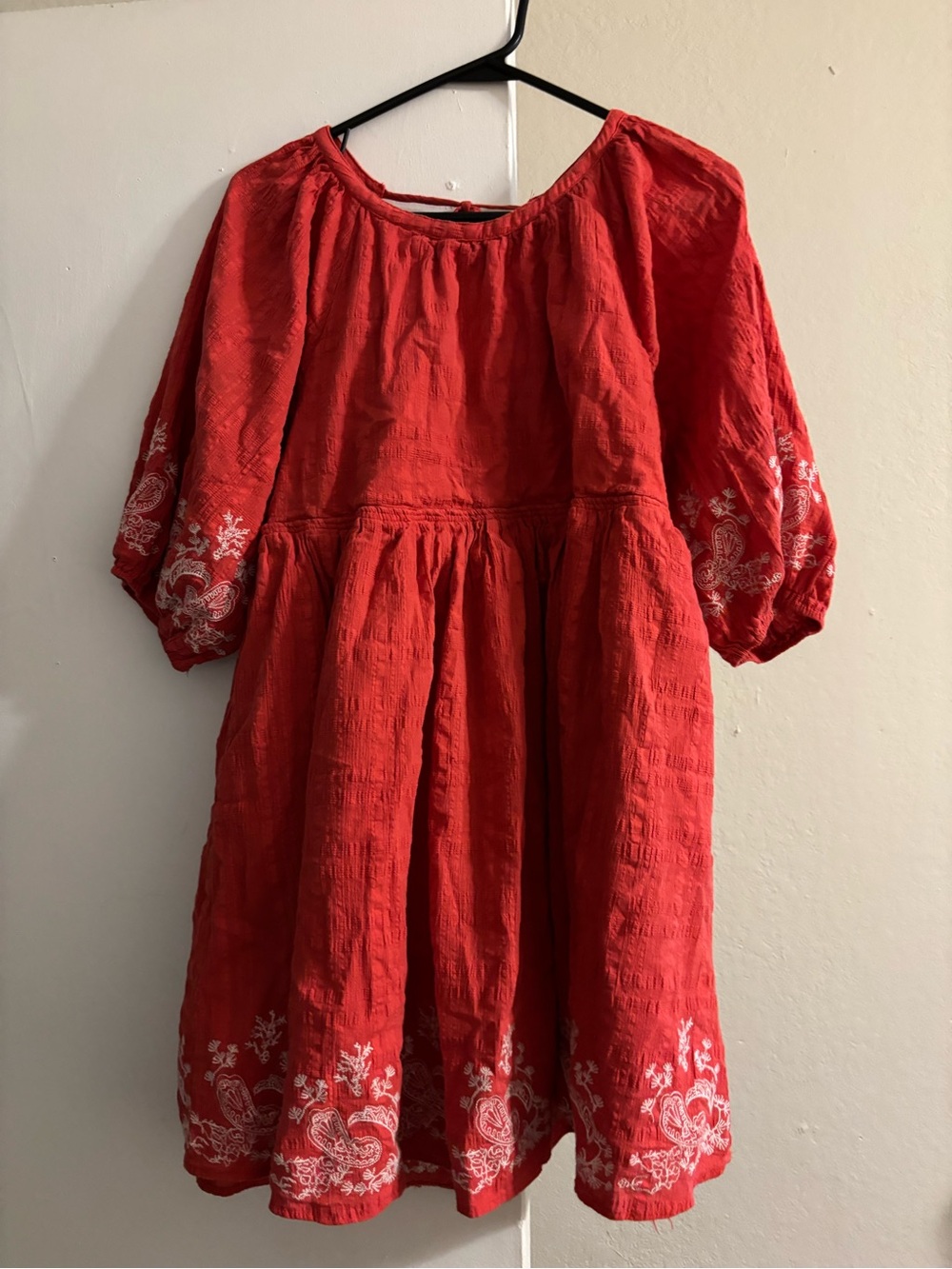 Chelsea & Violet Size L Women’s Red Embroidered Midi Dress #8